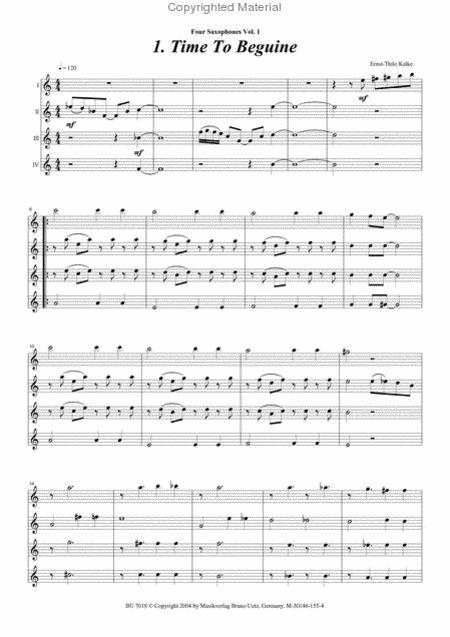Kalke - 4 Saxophones Volume 1 - Equal or AATT Saxophone Quartet Uetz BU7018