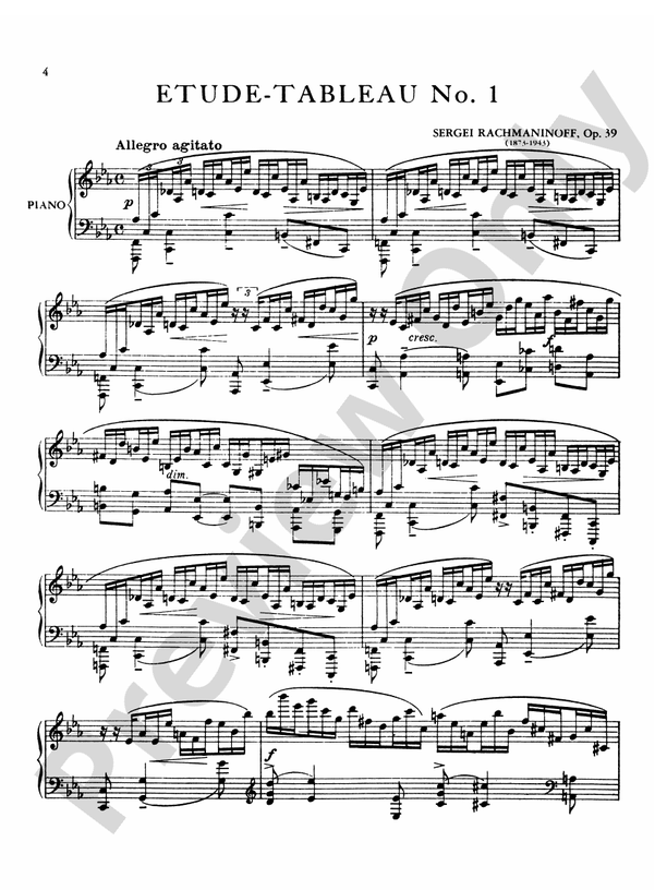 Rachmaninoff - Etudes Tableaux, Op. 39 - Piano Solo (Digital Download)