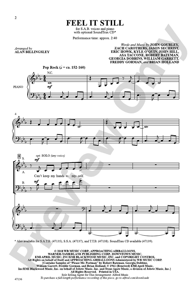 Feel It Still – SAB Choral Octavo (Digital Download)