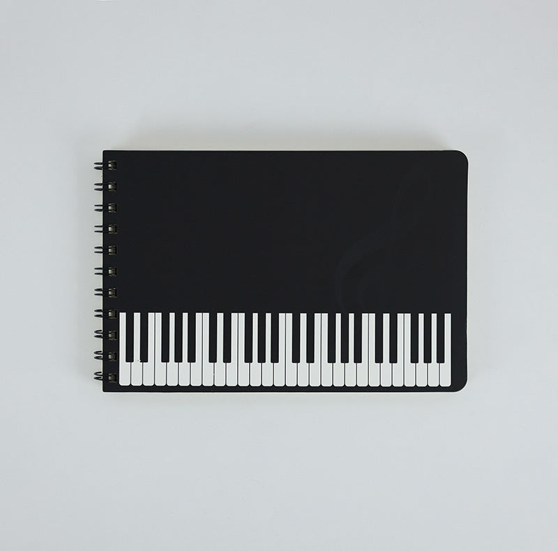 A5 Spiral Notebook Black with White Keyboard