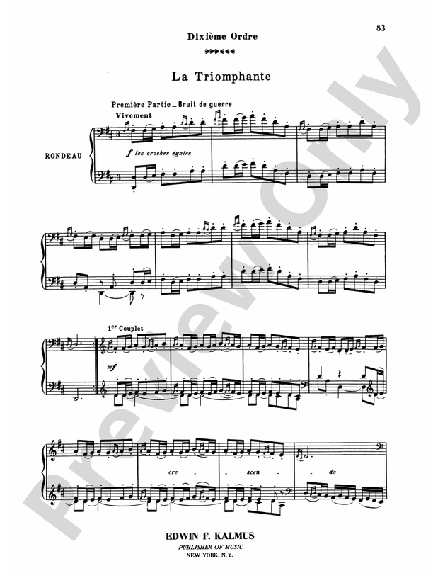 Couperin - Clavichord Pieces (Volume III) - Piano Solo (Digital Download)