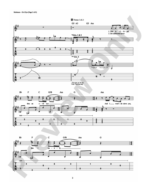 Evil Eye - Guitar TAB (Digital Download)