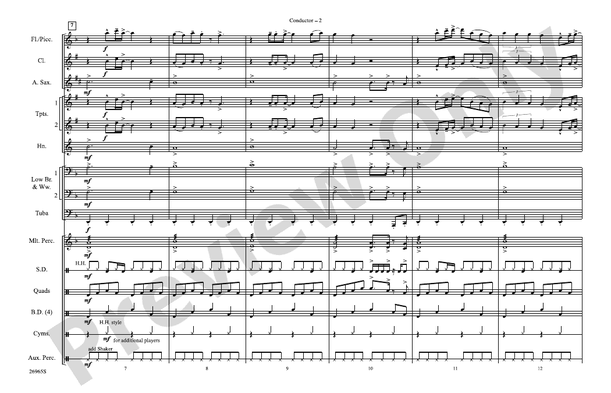 Eye of the Tiger (Arr. Victor López) – Marching Band Conductor Score & Parts (Digital Download)