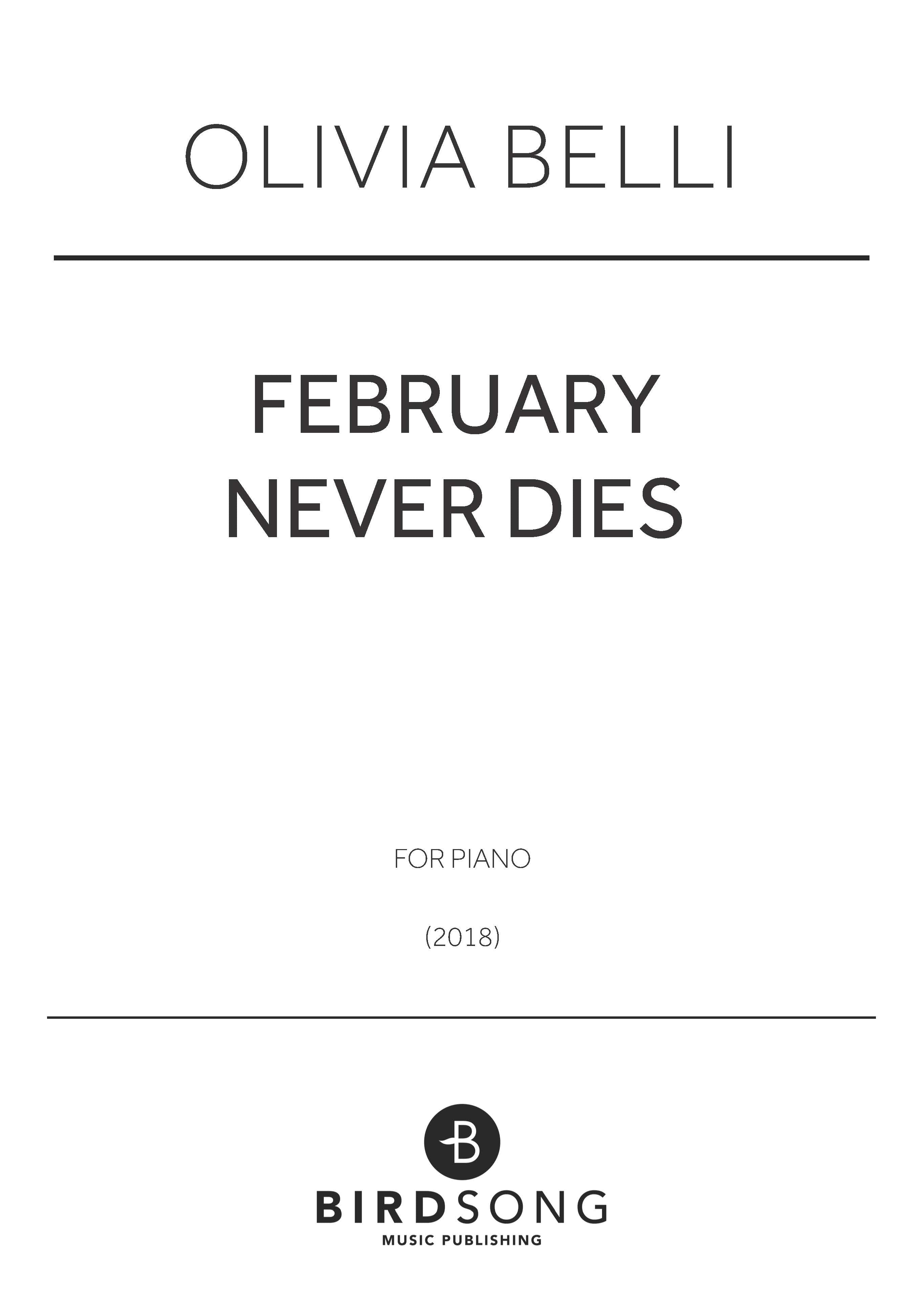 Belli - February Never Dies - Piano Solo (Digital Download)