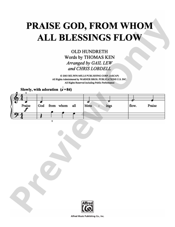 Praise God, from Whom All Blessings Flow - Arr. Gail Lew and Chris Lobdell (DSM-PS-0010138) - Easy Piano (Digital Download)
