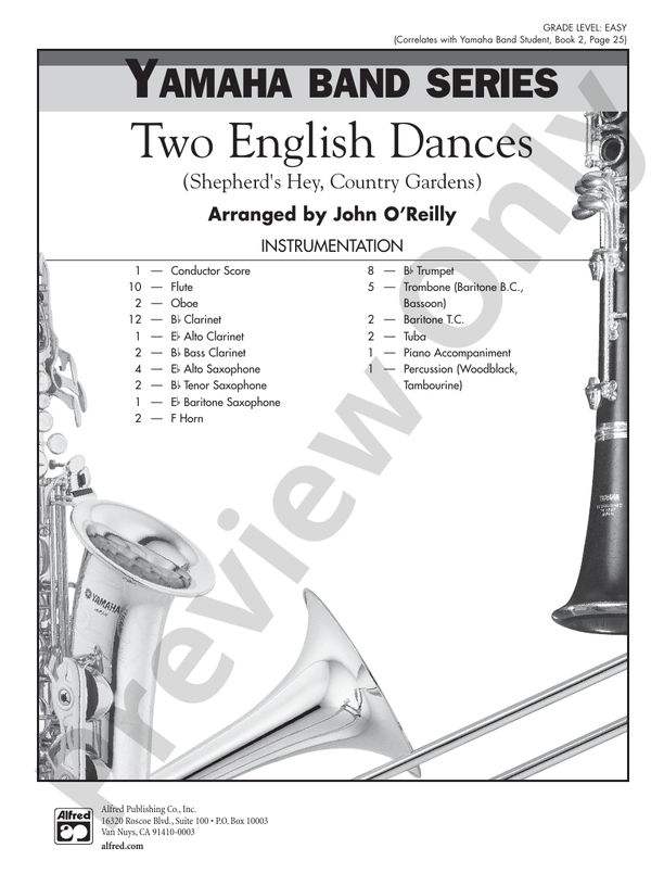 Two English Dances - Concert Band Conductor Score & Parts (Digital Download)