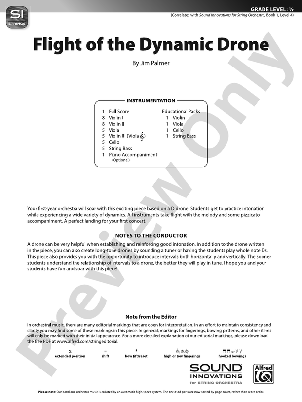 Flight of the Dynamic Drone – String Orchestra Conductor Score & Parts (Digital Download)