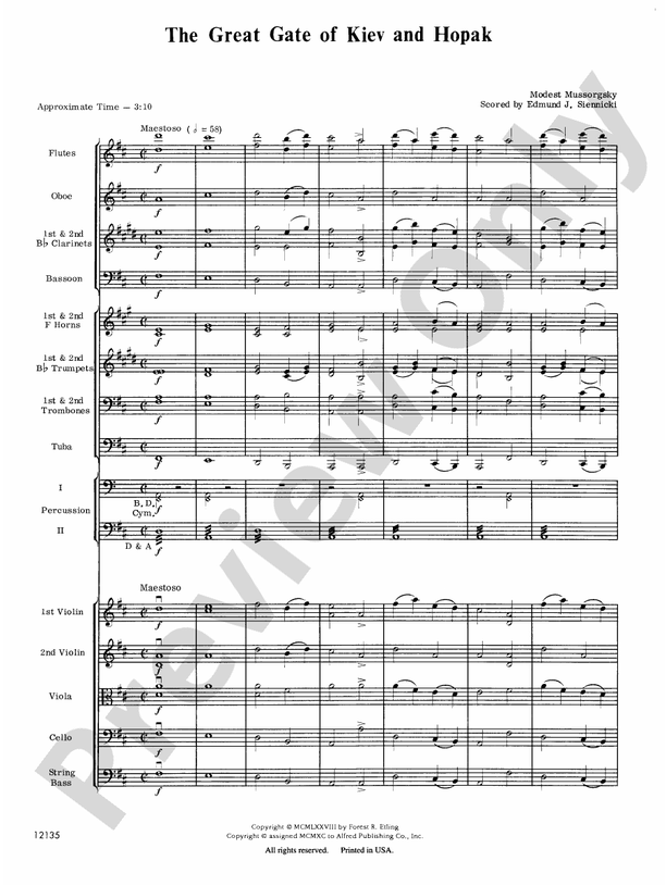 Great Gate of Kiev & Hopak – Full Orchestra Conductor Score & Parts (Digital Download)