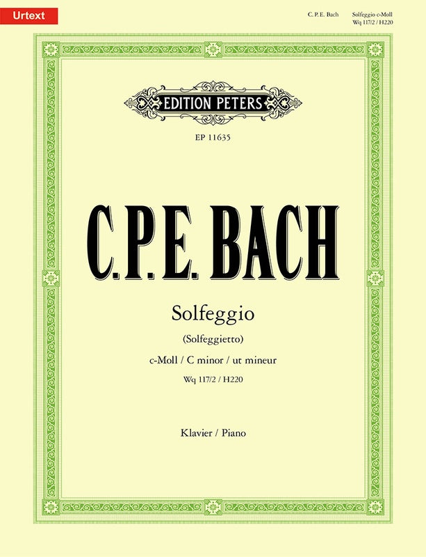 Bach CPE - Solfeggio (Solfeggietto) in Cmin - Piano Solo - Peters EP11635