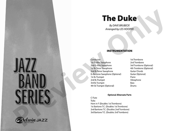 The Duke - Jazz Ensemble Conductor Score & Parts (Digital Download)