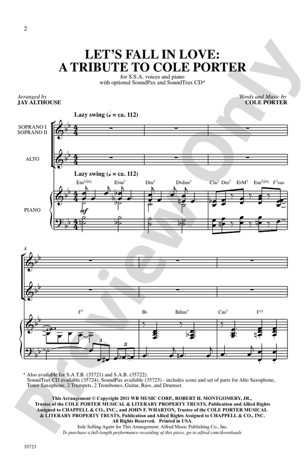 Let's Fall in Love – SSA Choral Octavo (Digital Download)