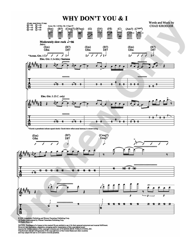 Why Don't You & I - Guitar TAB (Digital Download)