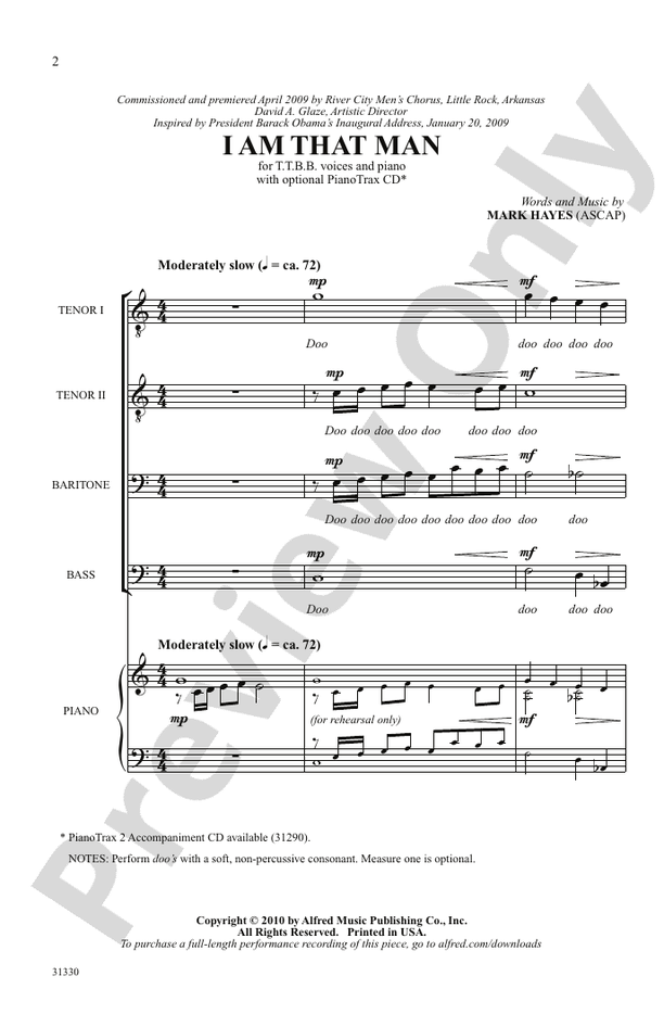 I Am That Man – TTBB Choral Octavo (Digital Download)
