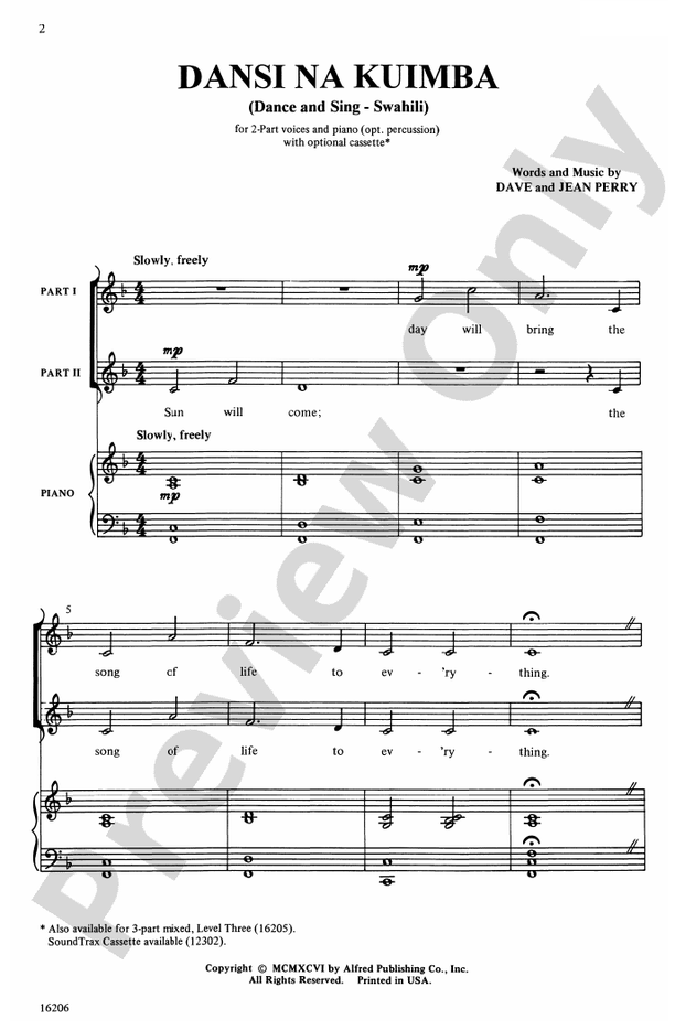 Dansi Na Kuimba (Dance and Sing-Swahili) – 2-Part Choral Octavo (Digital Download)