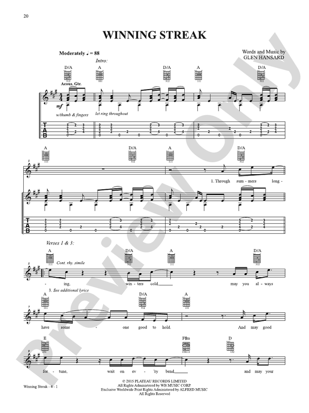 Winning Streak - Guitar Tab (Digital Download)