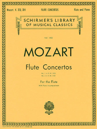 Mozart - Concertos #1-2 K313 & K314 - Flute/Piano Accompaniment Schirmer 50261850