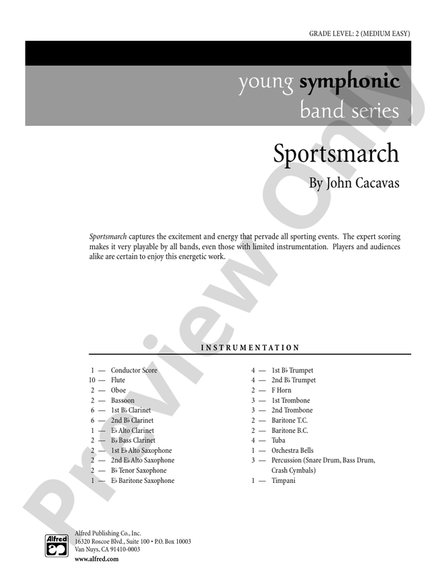 Sportsmarch - Concert Band Conductor Score & Parts (Digital Download)