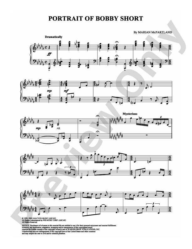 Portrait of Bobby Short - Piano (Digital Download)