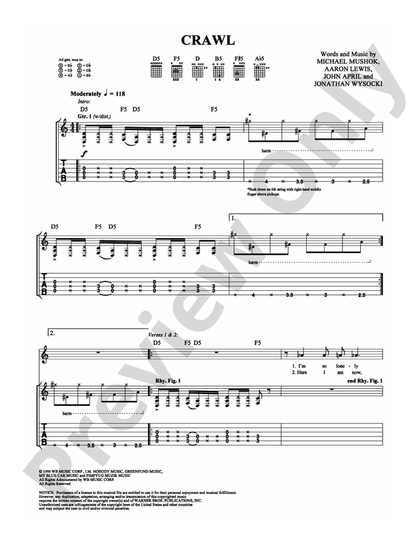Crawl - Staind - Guitar TAB (Digital Download)