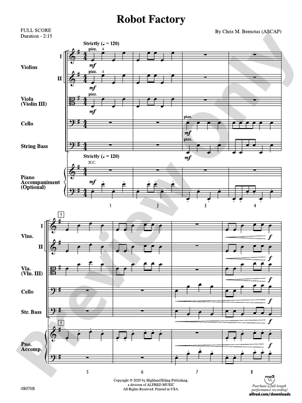 Robot Factory - String Orchestra Conductor Score & Parts (Digital Download)