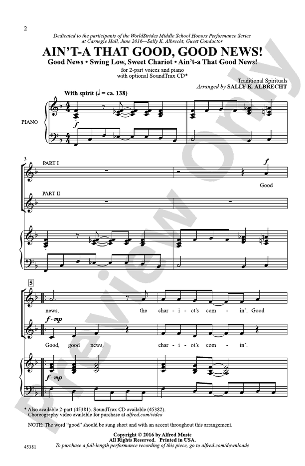 Ain't-a That Good, Good News! - 2-Part Choral Octavo (Digital Download)