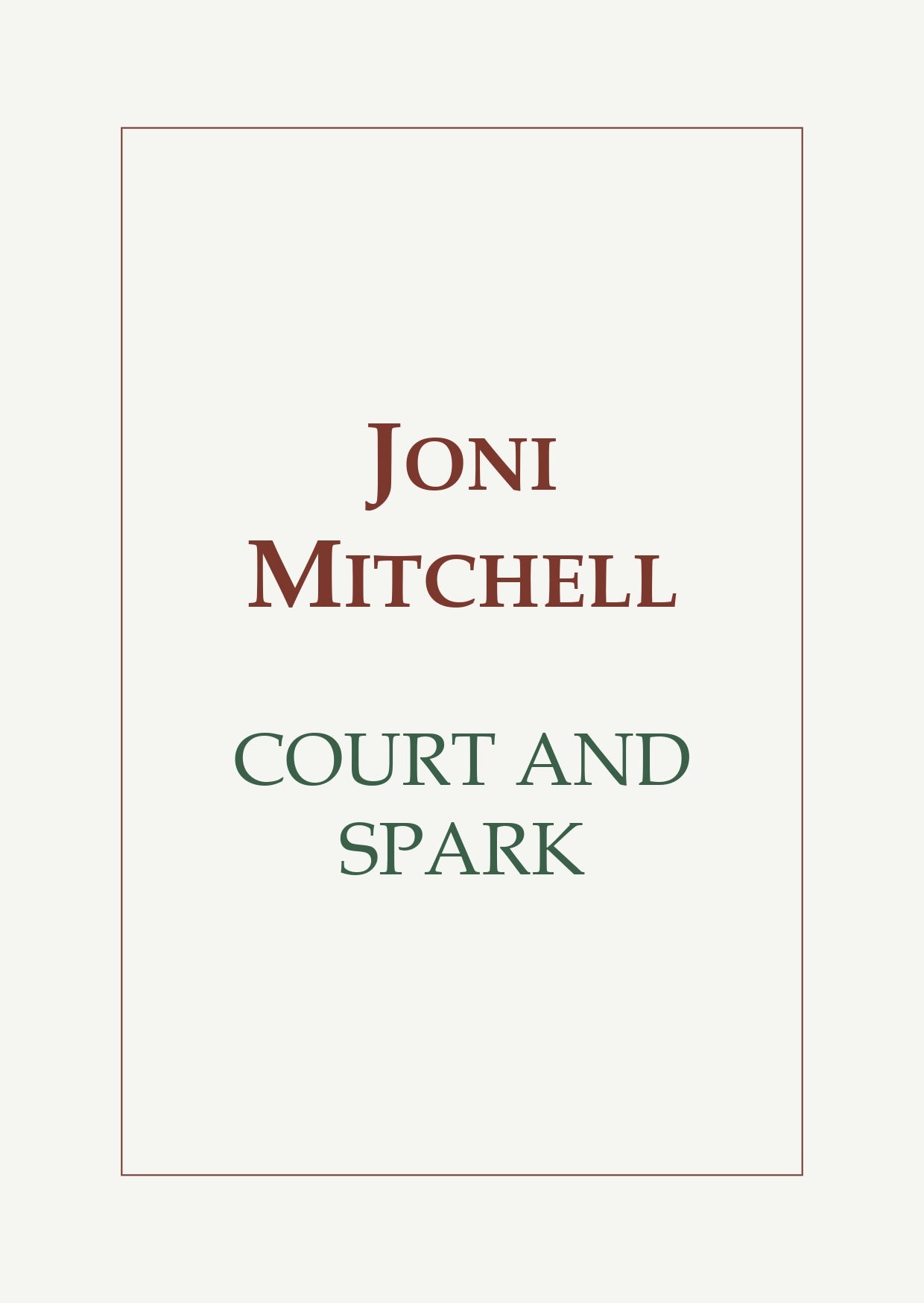 Court And Spark - Joni Mitchell - PVG (Digital Download)