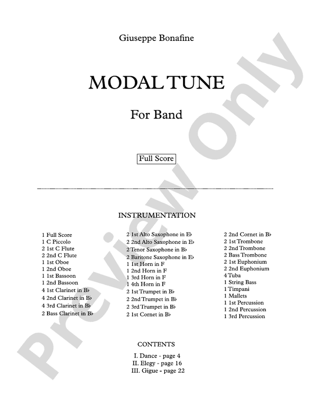 Modal Tune - Concert Band Conductor Score & Parts (Digital Download)