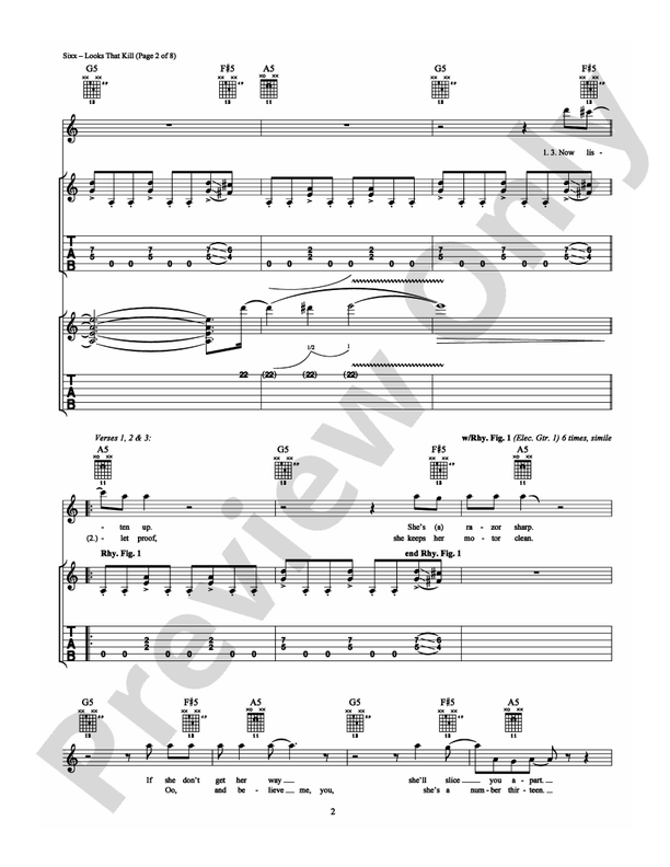 Looks That Kill - Guitar TAB (Digital Download)