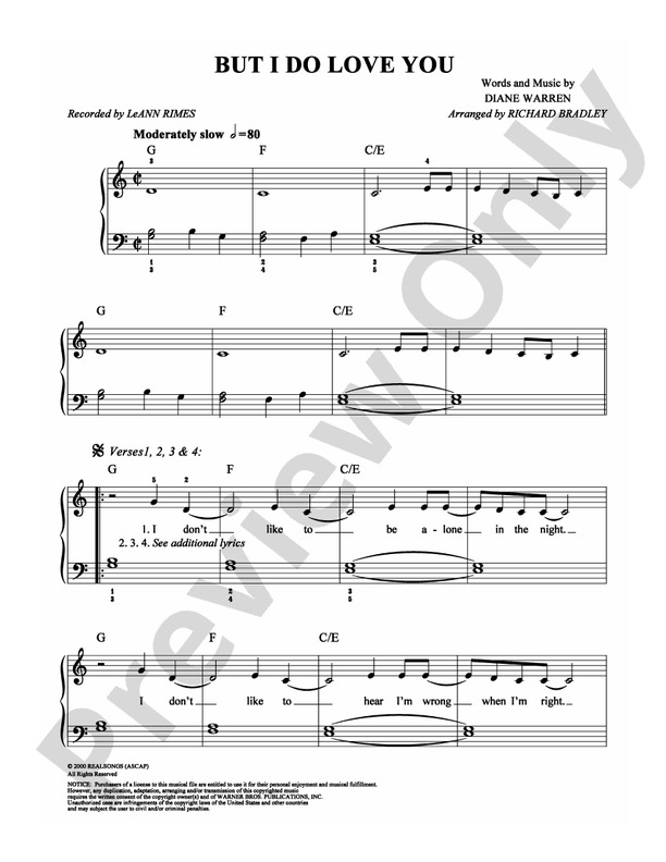 But I Do Love You - Arr. Richard Bradley - Easy Piano (Digital Download)