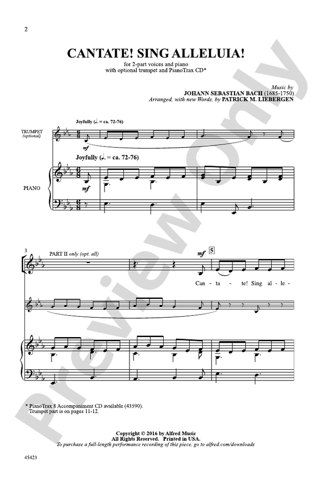 Cantate! Sing Alleluia! – 2-Part Choral Octavo (Digital Download)