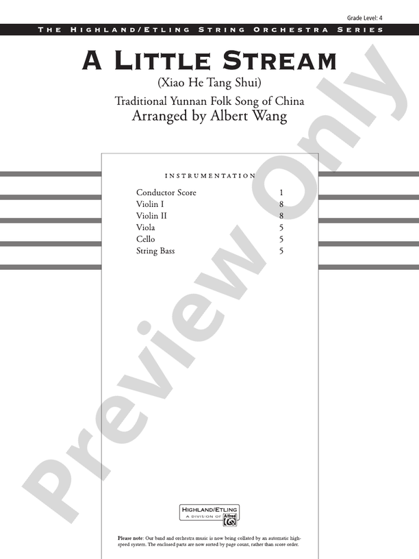 A Little Stream – String Orchestra Conductor Score & Parts (Digital Download)