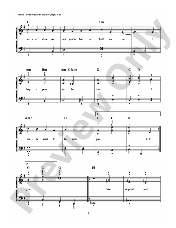 I Only Want to Be with You - Arr. Richard Bradley - Easy Piano (Digital Download)