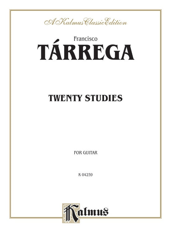 Tarrega: Twenty Studies for Guitar - Guitar (Digital Download)