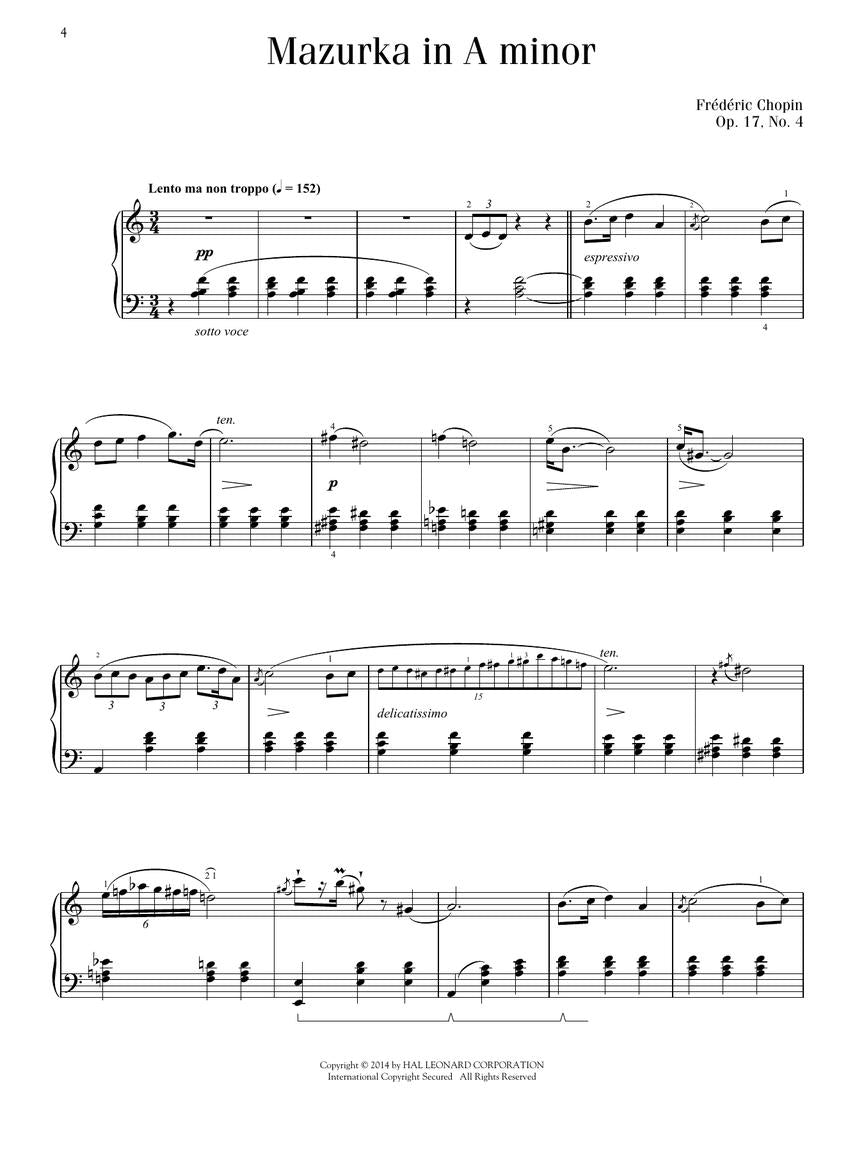 Intermediate Chopin Favourites - Hal Leonard 1364789