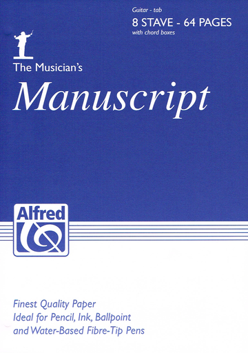 Manuscript Guitar Tab with Chord Boxes 8 Stave 64p