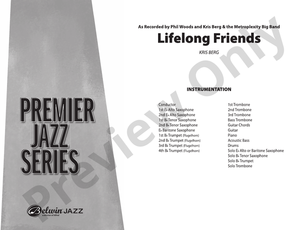 Lifelong Friends - Jazz Ensemble Conductor Score & Parts(Digital Download)