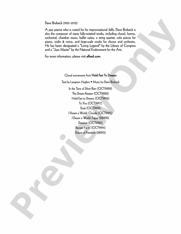 Dream of Freedom – SATB Choral Octavo (Digital Download)