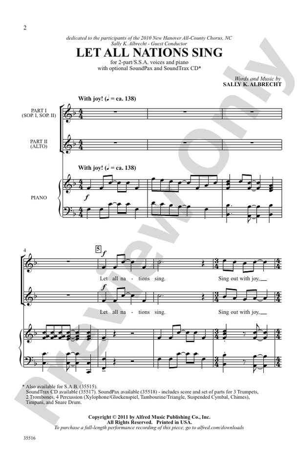 Let All Nations Sing – 2-Part / SSA Choral Octavo (Digital Download)