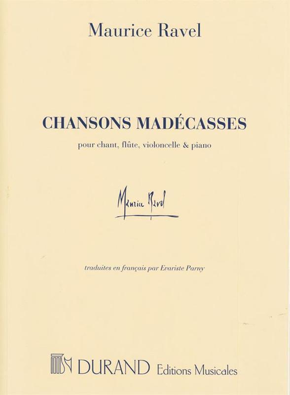 Chansons Madécasses - Maurice Ravel - Classical Vocal Durand Editions Musicales Full Score