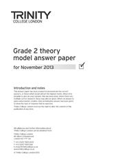 Theory Model Answer Paper 2013 Grade 2 (November Session) - Trinity College (Digital Download)