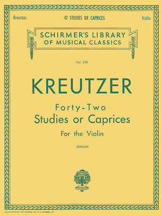 Kreutzer - 42 Studies LIB.230 - Violin Solo edited by Singer Schirmer 50253620