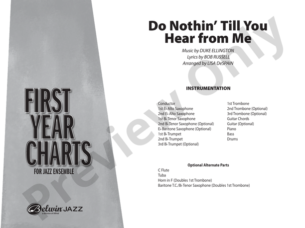 Do Nothin' Till You Hear from Me – Jazz Ensemble Conductor Score & Parts (Digital Download)