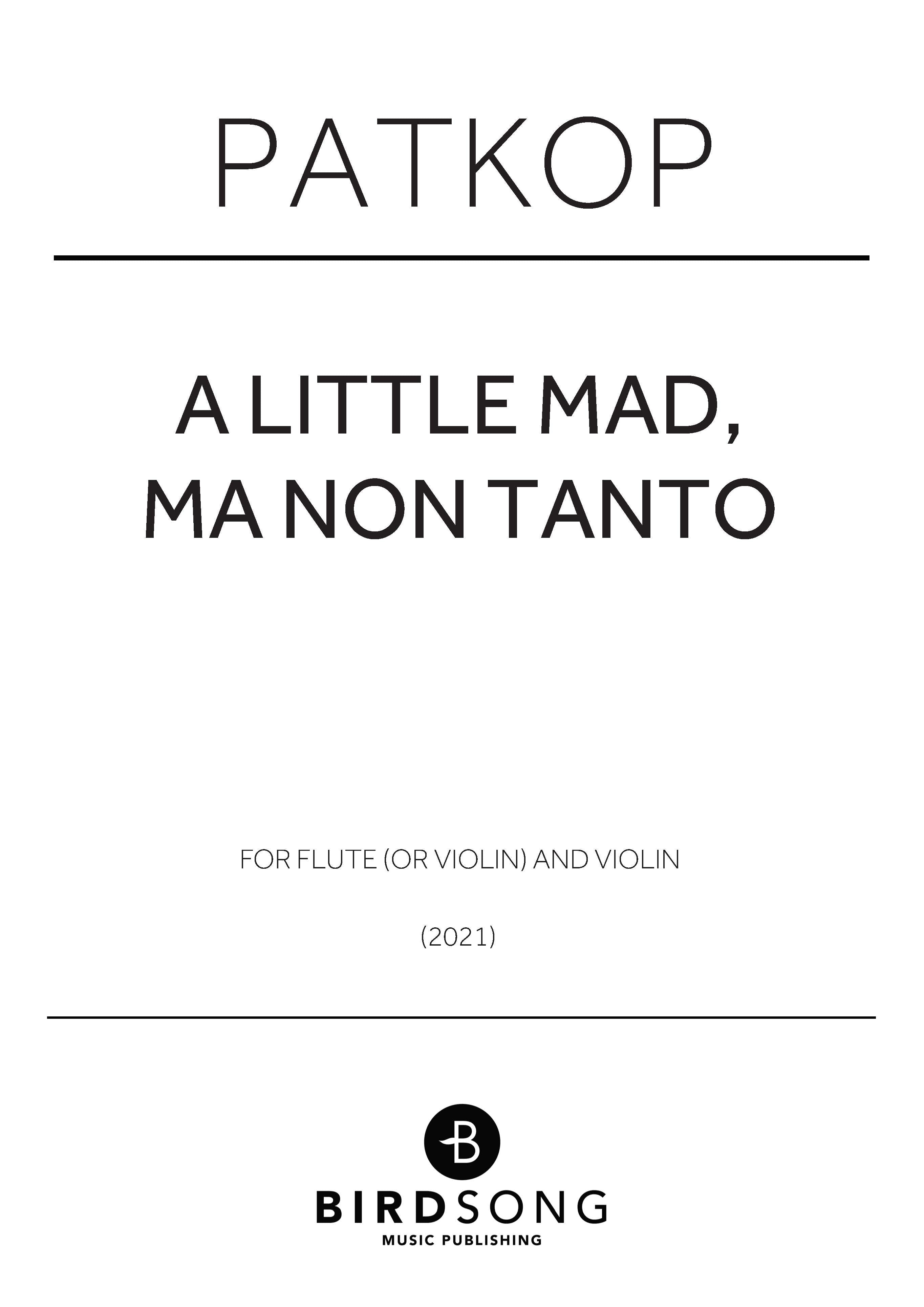 a little mad, ma non tanto - Flute, Violin Duet (Digital Download)