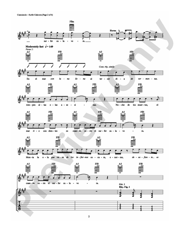 Surfer Calavera - Guitar TAB (Digital Download)