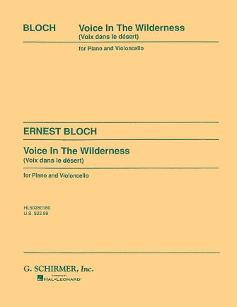 Bloch - Voice in the Wilderness - Cello/Piano Accompaniment Schirmer 50280180