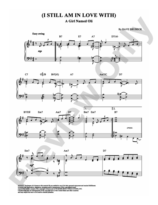 (I Still Am In Love With) A Girl Named Oli - Piano (Digital Download)