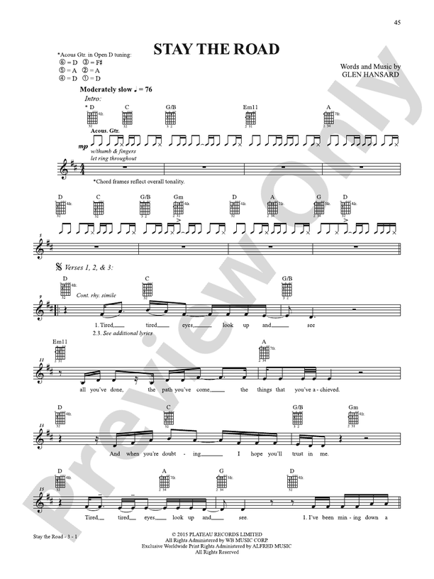 Stay the Road - Guitar Tab (Digital Download)