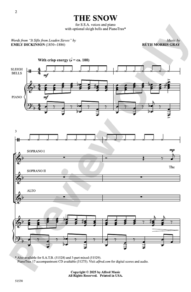The Snow - SSA Choral Octavo (Digital Download)