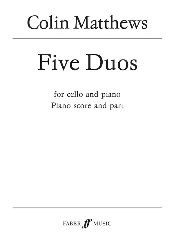 FIVE DUOS (CELLO & PIANO) - Faber 0571516270