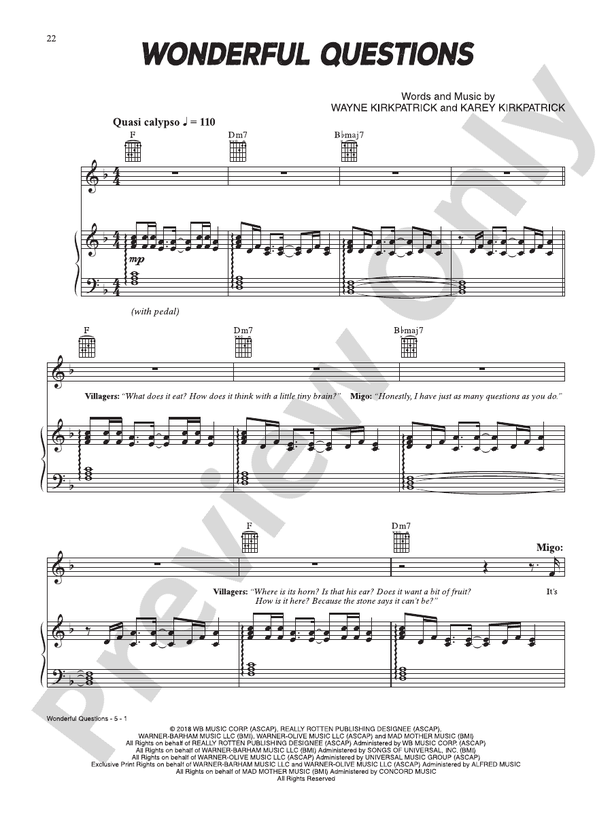 Wonderful Questions (from Smallfoot) - PVG (Digital Download)